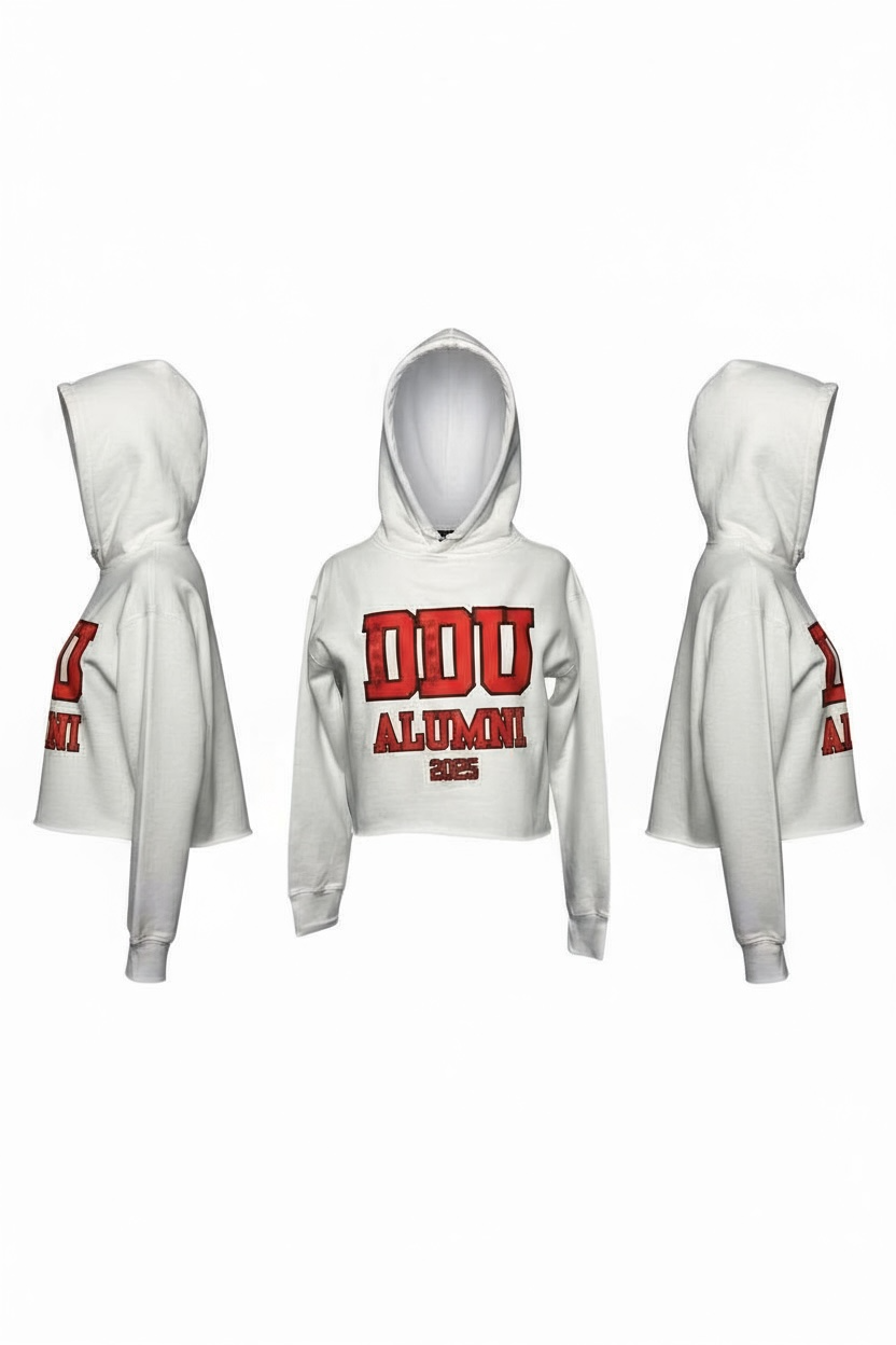 DDU ALUMNI CROPPED HOODIE