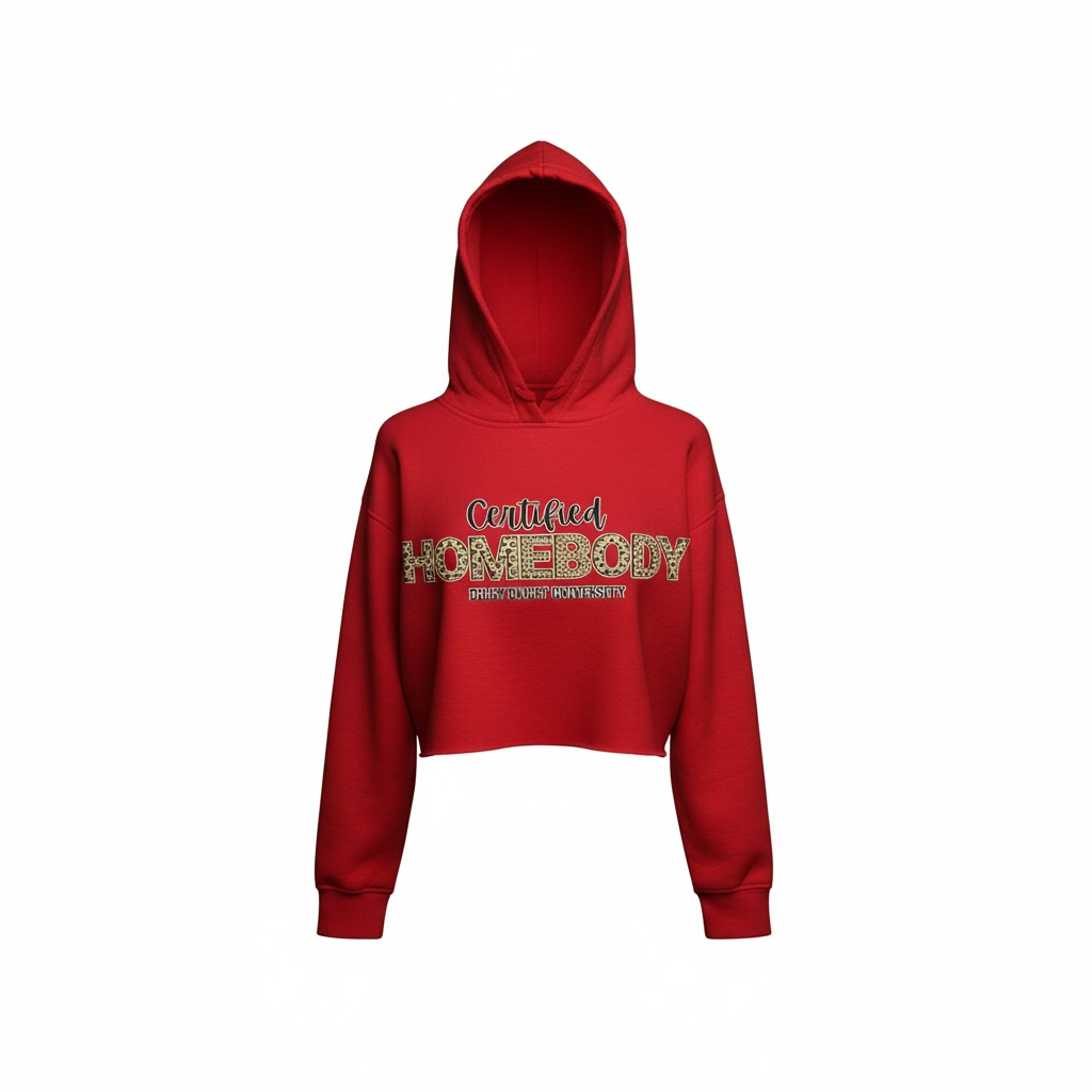 CERTIFIED HOMEBODY CROPPED HOODIE (RED)