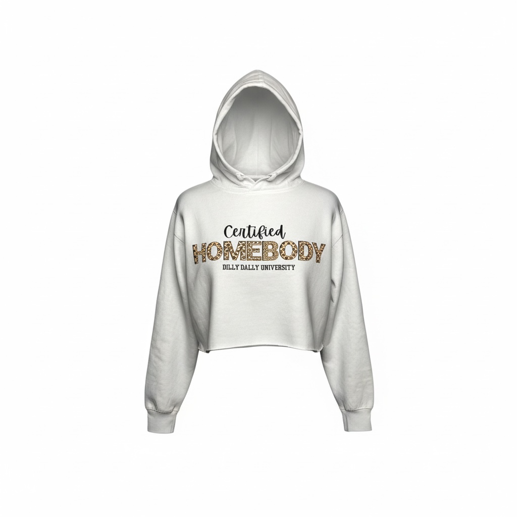 CERTIFIED HOMEBODY CROPPED HOODIE (WHITE)