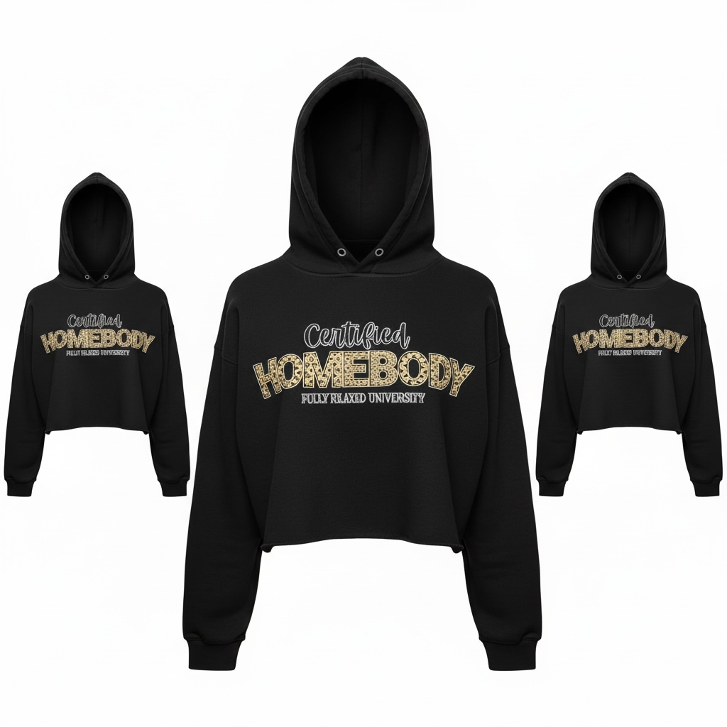 CERTIFIED HOMEBODY CROPPED HOODIE (BLACK)