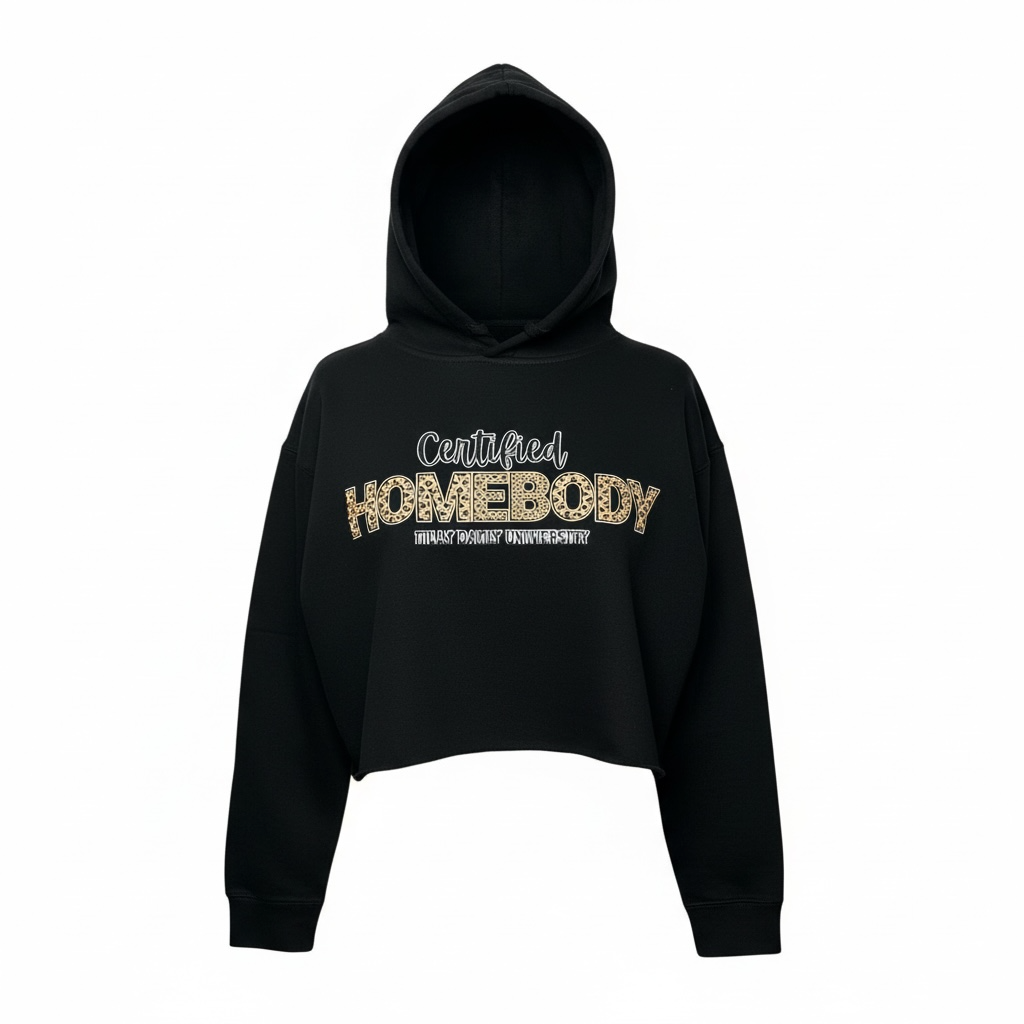 CERTIFIED HOMEBODY CROPPED HOODIE (BLACK)
